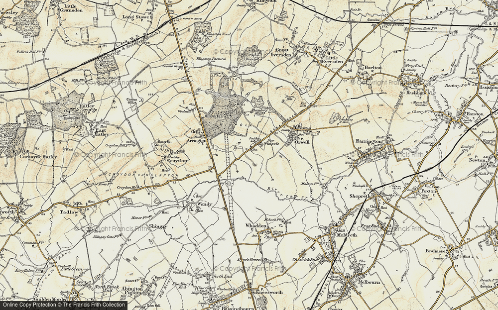 Old Map of Wimpole, 1899-1901 in 1899-1901
