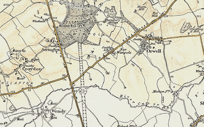 Old map of Wimpole in 1899-1901