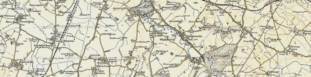 Old map of Wimpstone in 1899-1901