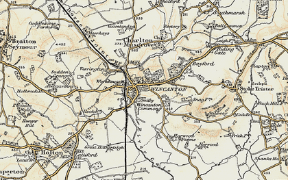 Old map of Wincanton in 1897-1899