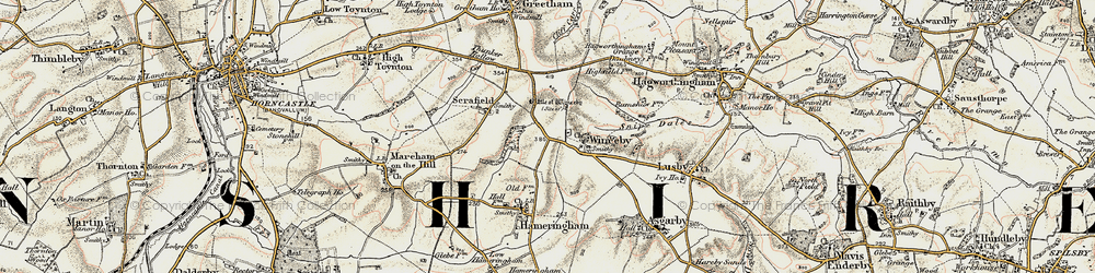 Old map of Winceby in 1902-1903