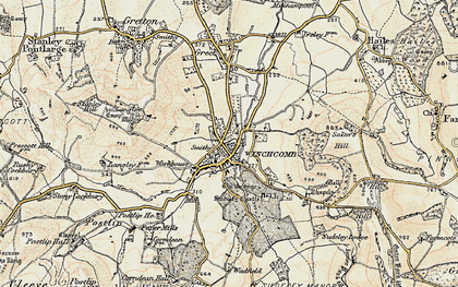 Old map of Winchcombe in 1899-1900