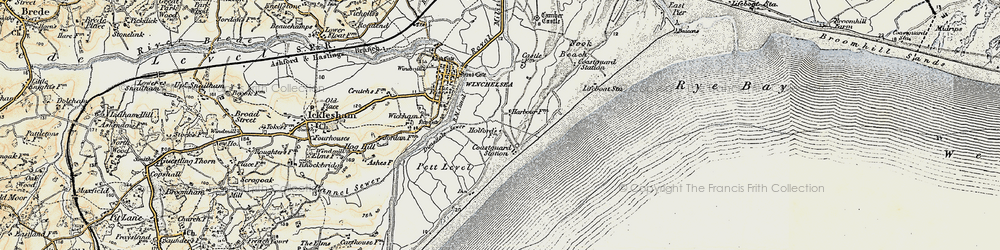 Old map of Winchelsea Beach in 1898