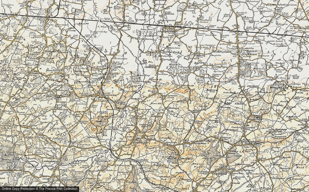 Old Map of Winchet Hill, 1897-1898 in 1897-1898