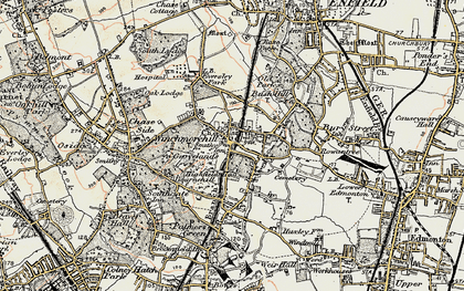 Old map of Winchmore Hill in 1897-1898