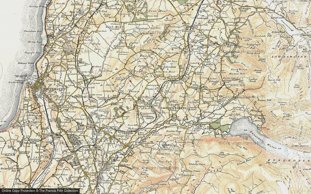 Old Map of Historic Map covering Windergill Beck in 1901-1904