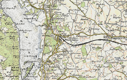 Old map of Windermere in 1903-1904