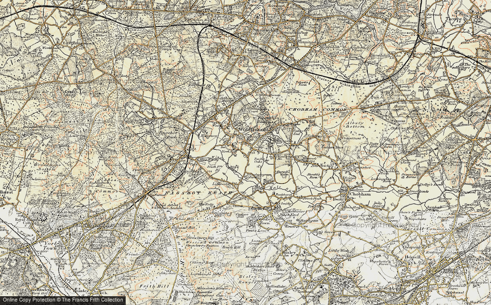 Old Map of Windlesham, 1897-1909 in 1897-1909