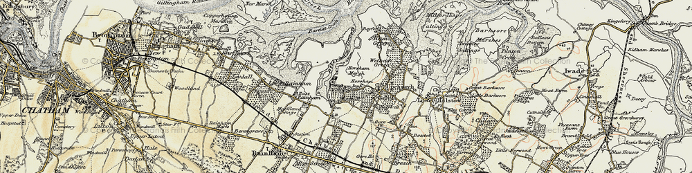 Old map of Windmill Hill in 1897-1898