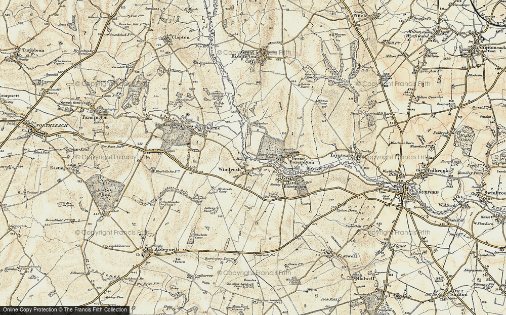 Old Map of Windrush, 1898-1899 in 1898-1899