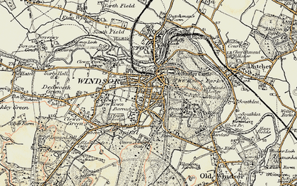 Old map of Windsor in 1897-1909