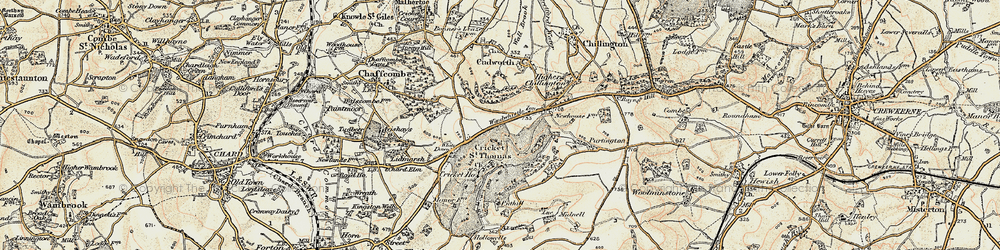 Old map of White Down in 1898-1899