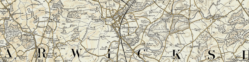 Old map of Windy Arbour in 1901-1902