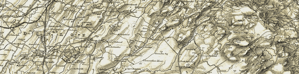 Old map of Windy-Yett in 1905-1906