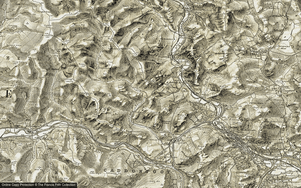 Old Map of Historic Map covering Bowshank Hill in 1903-1904