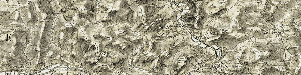 Old map of Bowshank Hill in 1903-1904