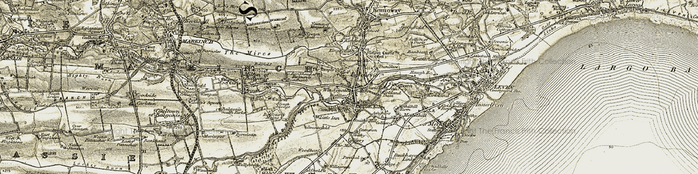 Old map of Windygates in 1903-1908
