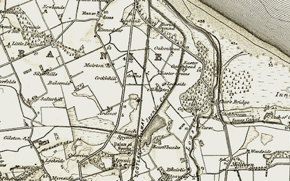 Old map of Arthur's Bridge in 1910-1911