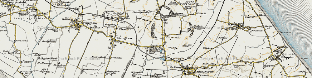 Old map of Winestead Grange in 1903-1908