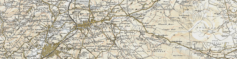 Old map of Winewall in 1903-1904