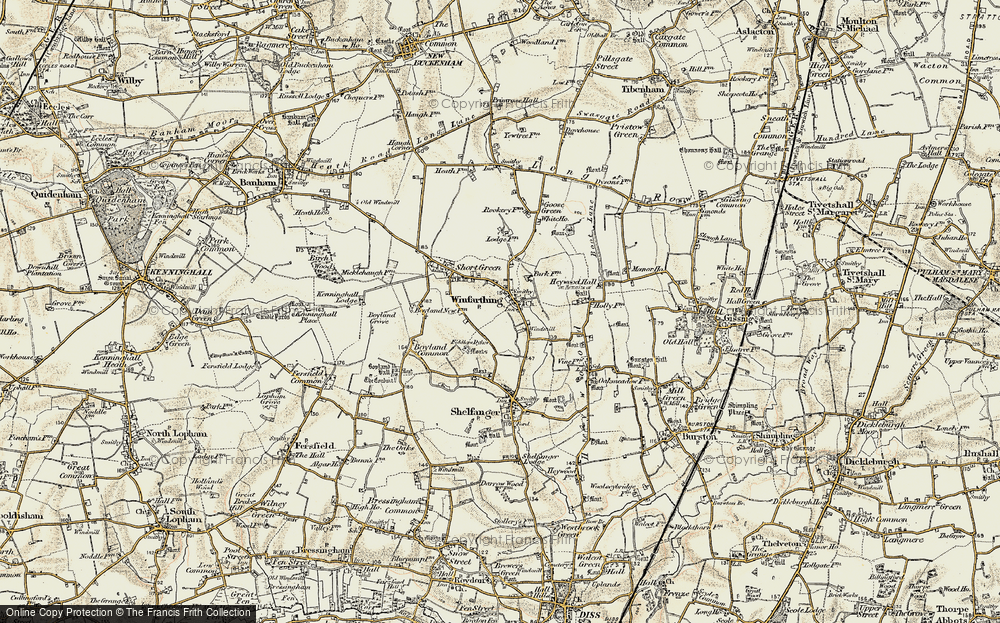 Old Map of Winfarthing, 1901 in 1901