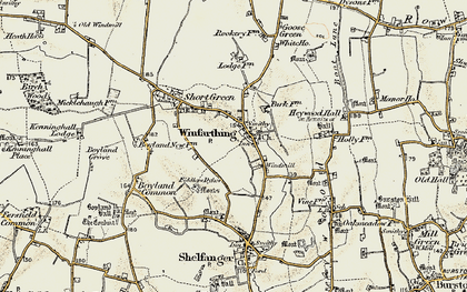 Old map of Winfarthing in 1901