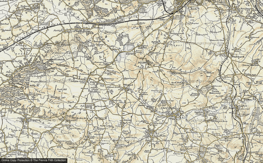 Old Map of Winford, 1899 in 1899