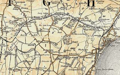 Old map of Winford in 1899