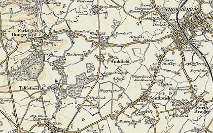 Old map of Wingfield in 1898-1899
