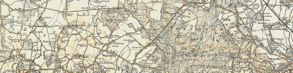 Old map of Winkfield Place in 1897-1909
