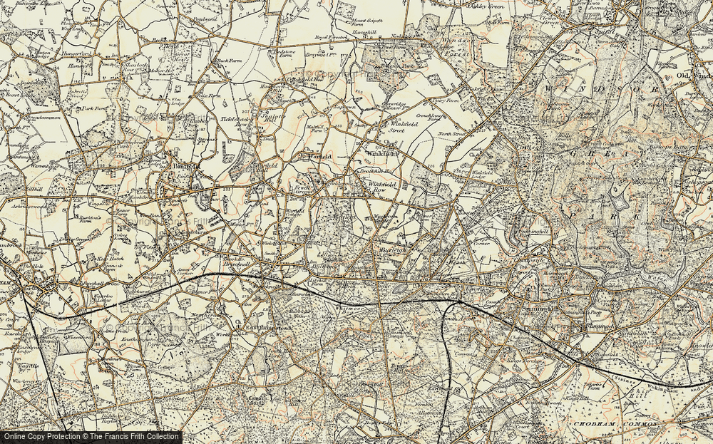 Old Map of Winkfield Row, 1897-1909 in 1897-1909