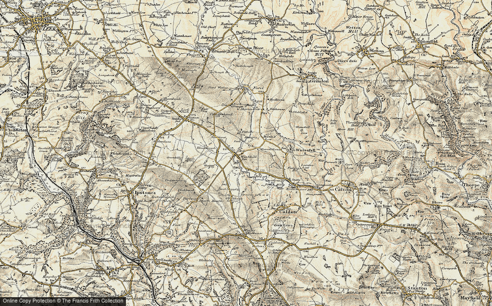 Old Map of Winkhill, 1902 in 1902