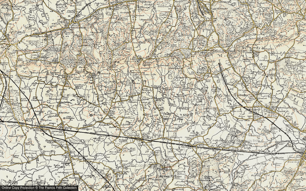 Old Map of Historic Map covering Bore Place in 1898