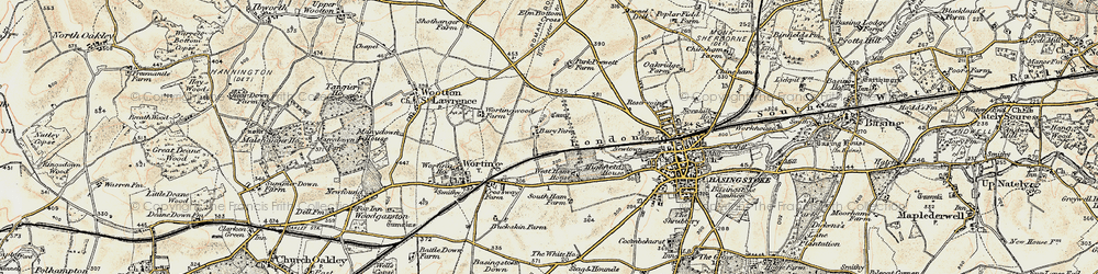 Old map of Winklebury in 1897-1900