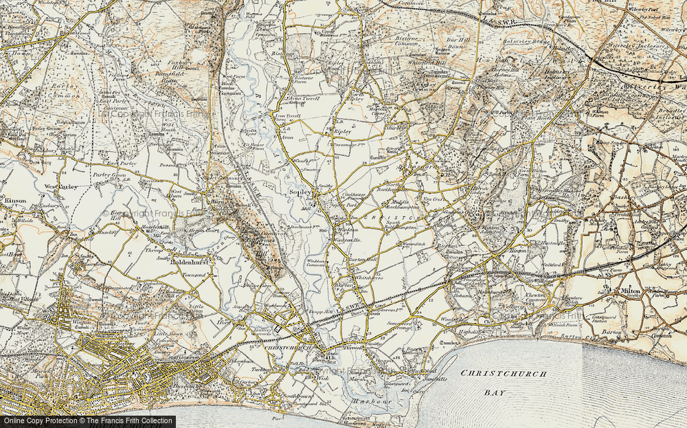 Old Map of Winkton, 1897-1909 in 1897-1909