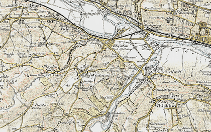 Old map of Winlaton in 1901-1904