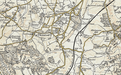 Old map of Winnal Common in 1900-1901