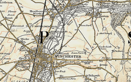 Old map of Winnall in 1897-1900