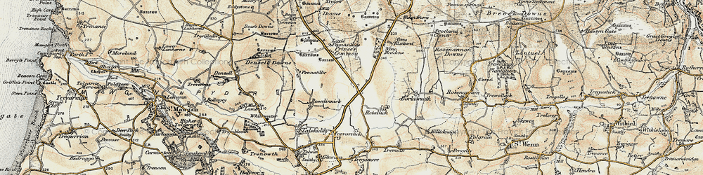 Old map of Winnard's Perch in 1900