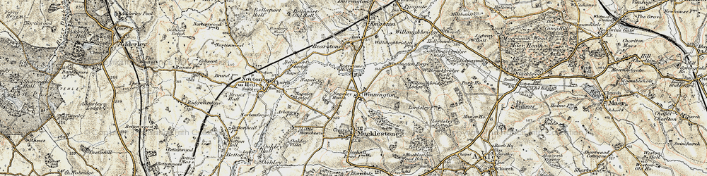 Old map of Winnington in 1902
