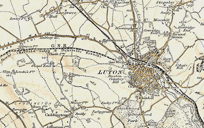 Old map of Winsdon Hill in 1898-1899