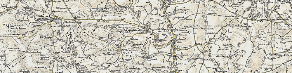 Old map of Yellowcombe in 1900