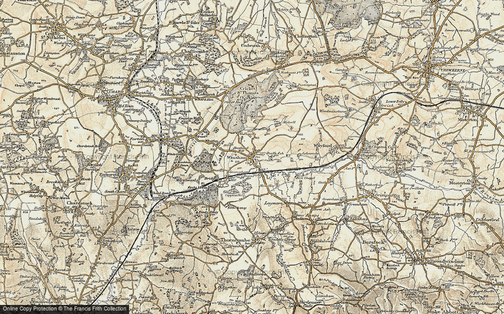Old Map of Winsham, 1898-1899 in 1898-1899