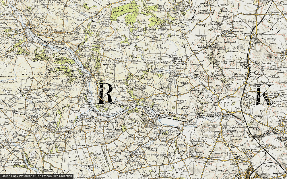 Old Map of Historic Map covering Woodfield Ho in 1903-1904