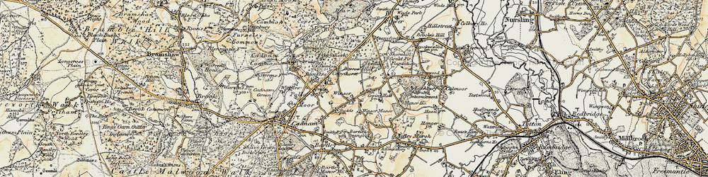 Old map of Bartley Grange in 1897-1909