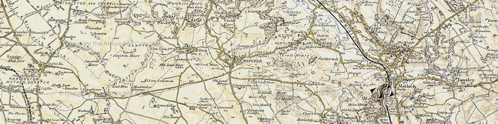 Old map of Winster in 1902-1903
