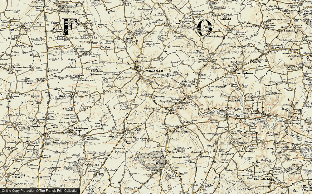 Old Map of Historic Map covering Winston Grange in 1898-1901