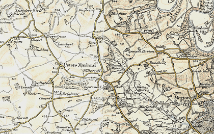Old map of Winswell Moor in 1900