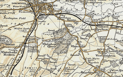 Old map of Winterborne Came in 1899