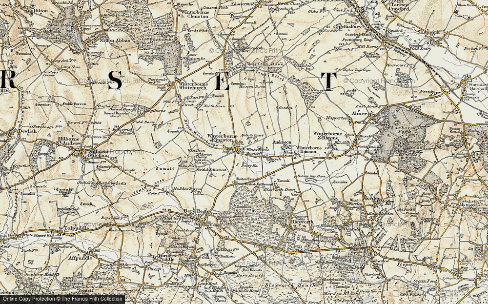 Old Map of Winterborne Kingston, 1897-1909 in 1897-1909